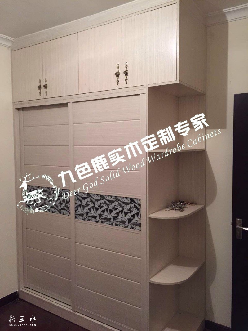 顶衣柜，可不要圆弧，门板还可以更多款式可以选，颜色板材规格任选
