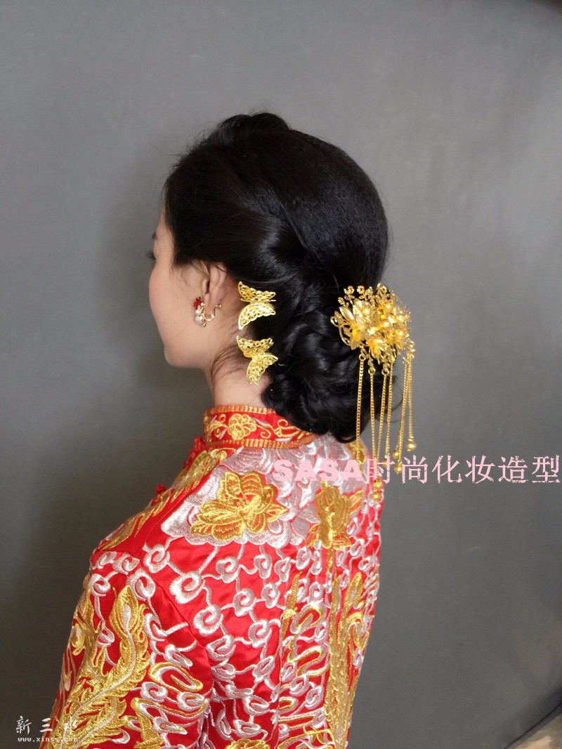短发驳成长发，做复古look更有feel。无痕驳发喔，短发的美女结婚不怕没有更多的造成啦
