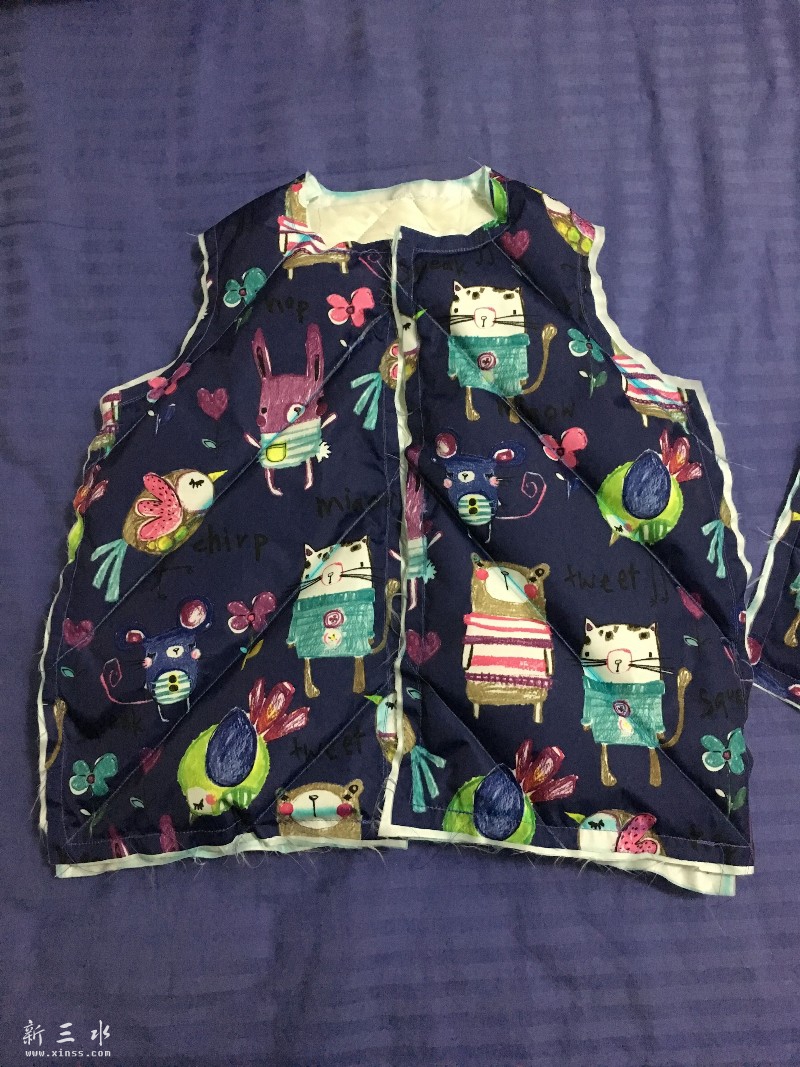第一件羽绒服做好的半成品