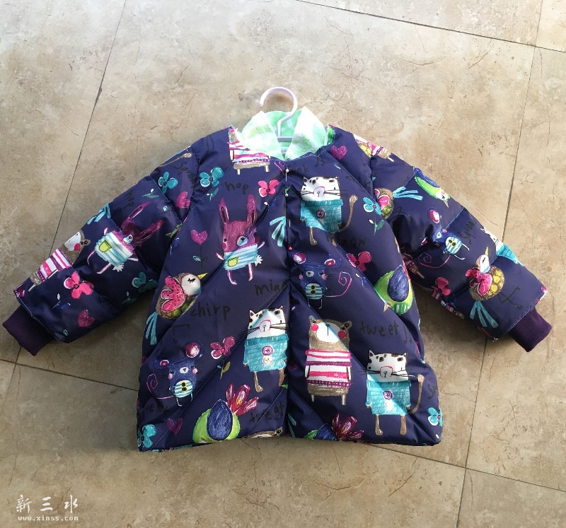 第一件羽绒服做好的半成品