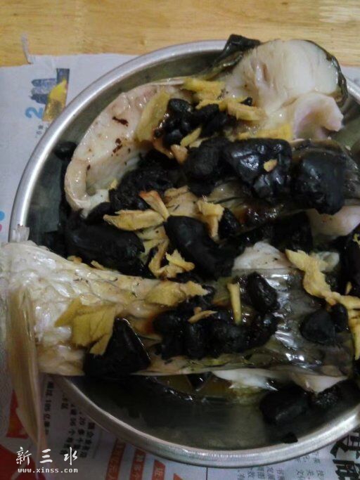 乡下榄角豆豉蒸皖鱼腩