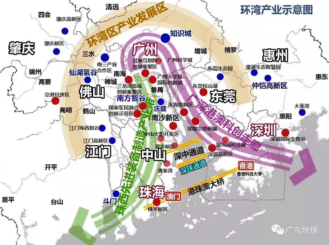 粤港澳大湾区,三水的位置是否有点尴尬?看图大家评评.